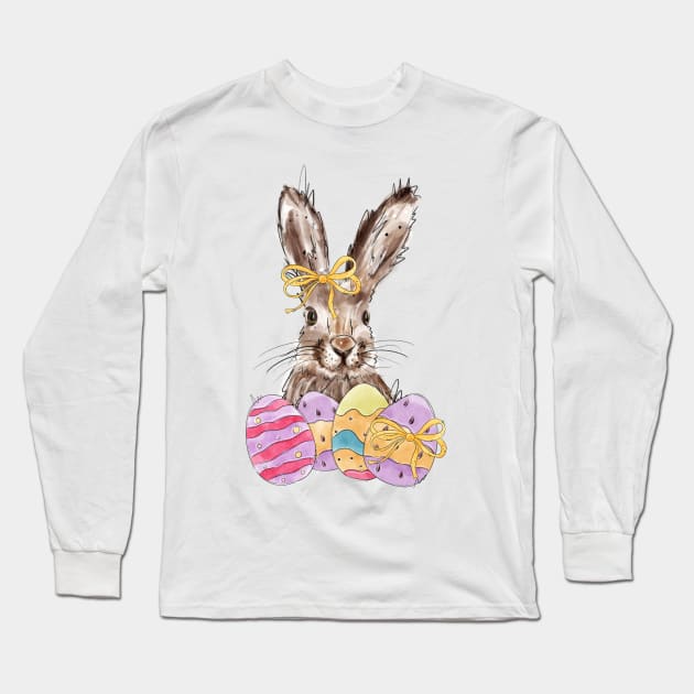 Easter bunny Long Sleeve T-Shirt by HJstudioDesigns